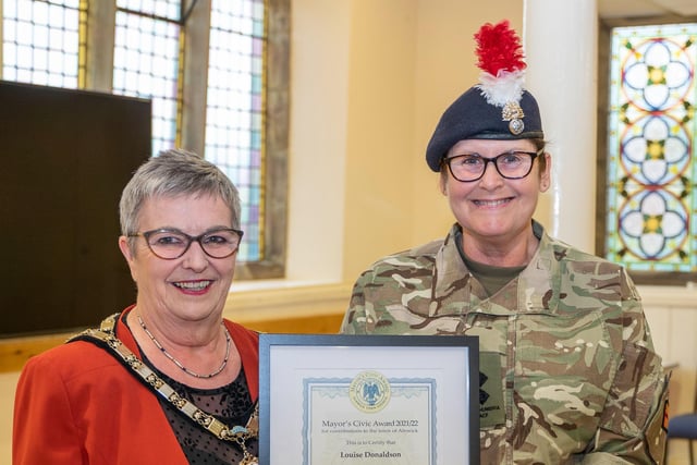 Louise Donaldson is one of the leaders of Northumbria Army Cadets Alnwick Detachment and for her continued leadership and for being a positive role model she received a Civic Award.