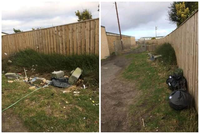 Before and after one of the group's litter picks.