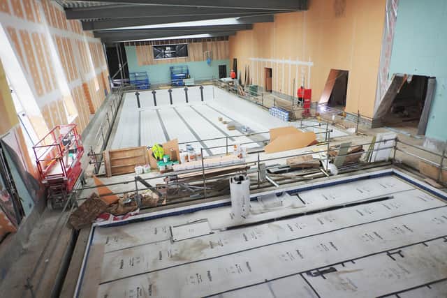 The new swimming pool takes shape at Berwick leisure centre. Picture: Active Northumberland