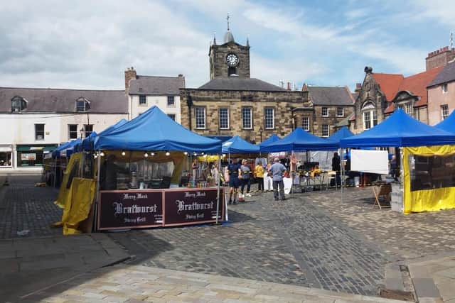 Alnwick Market after lockdown restrictions were eased.