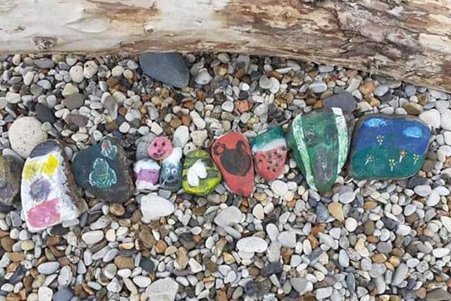 Amelia has been painting rocks to leave on walking trails for people to see.