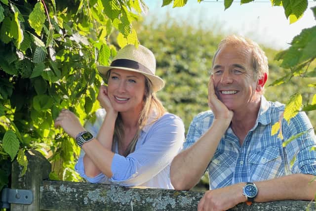 Robson Green in Northumberland with Faye Tozer from Steps. (Photo by Zoila Brozas)