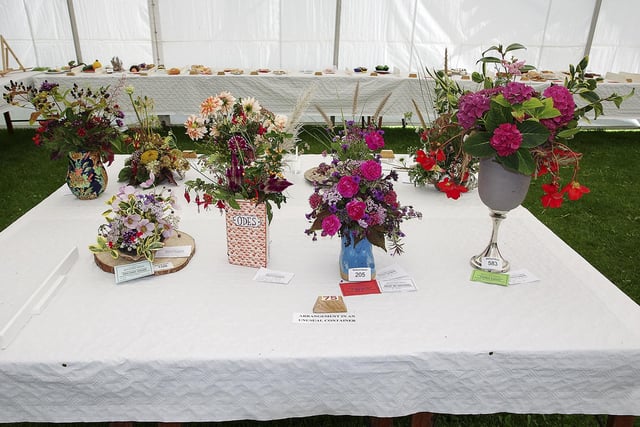 Entries in the flower arranging section.