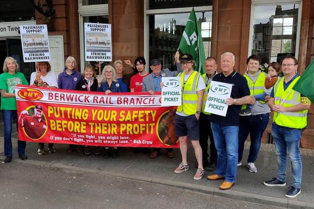 Ian Lavery has been supporting the RMT at picket lines across Northumberland, including Berwick Railway Station.