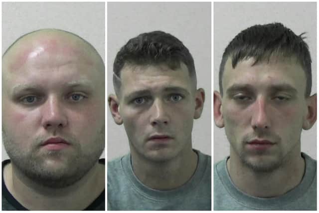Jordan Caldow, Jake Murray and Robert Smith have been jailed for a combined total of 16 years. Picture: Northumbria Police