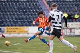 Action from Berwick's 2-1 away defeat at East Stirlingshire. Picture by Ian Runciman.
