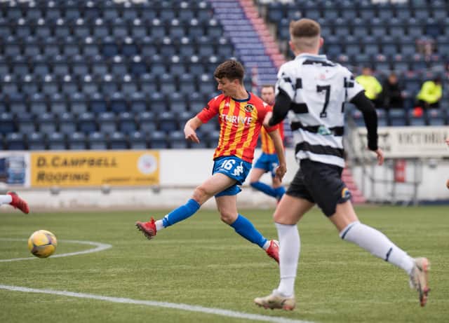 Action from Berwick's 2-1 away defeat at East Stirlingshire. Picture by Ian Runciman.