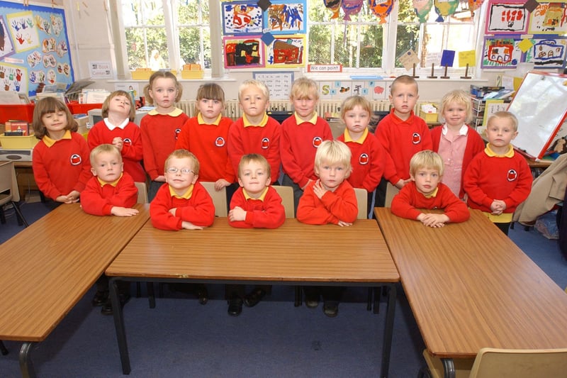 New starters at Shilbottle First School in September 2003.