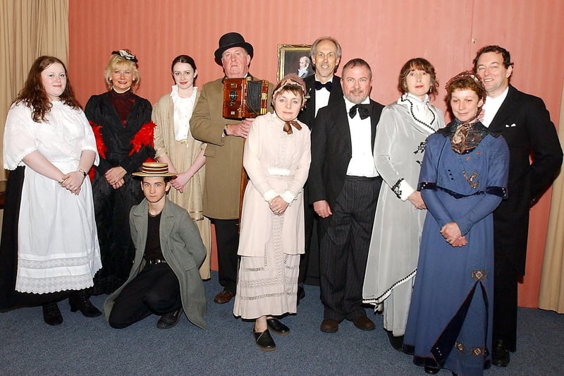 Warkworth Drama Group, pictured in May 2004, at a dress rehearsal for When We Are Married, a farcical Yorkshire comedy about three couples celebrating their silver weddings, by JB Priestley. Two cast members, Meg and Mike Dixon, celebrated their own silver wedding during rehearsals.
