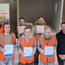 The first graduates from Northumberland Skills' new fast track plastering course have recieved their certificates. (Photo by Northumberland County Council)