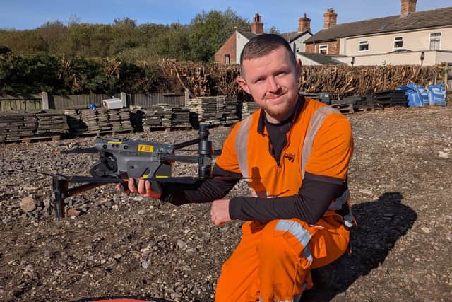 Senior technical officer Chris Hayes with drone.