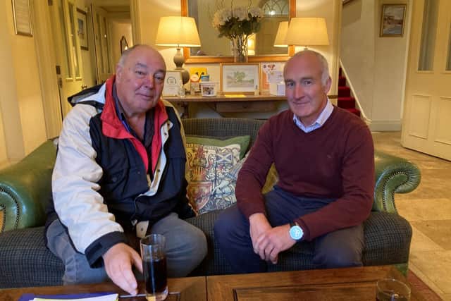 SENRUG chairman Dennis Fancett, left, and Tweed Valley Railway Campaign chairman James Boulton pictured during a meeting last autumn. Picture by Gus Russell.