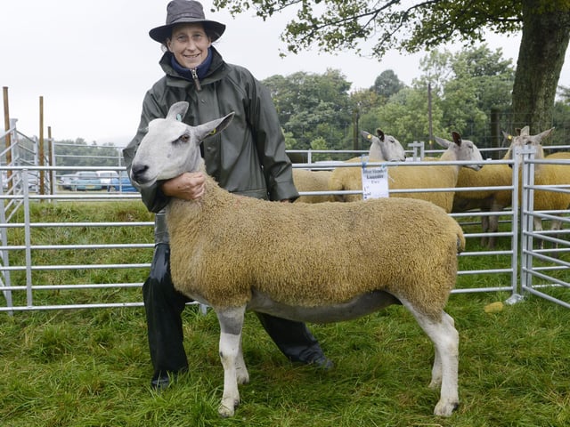 Ingram Show 2015 Nicky Gray of Espley with her champion Blue Faced Leicester.