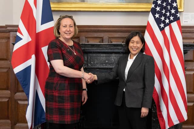 Anne-Marie Trevelyan with Ambassador Katherine Tai, US Trade Secretary, in the USA in April 2022 for the US-UK Trade dialogue.