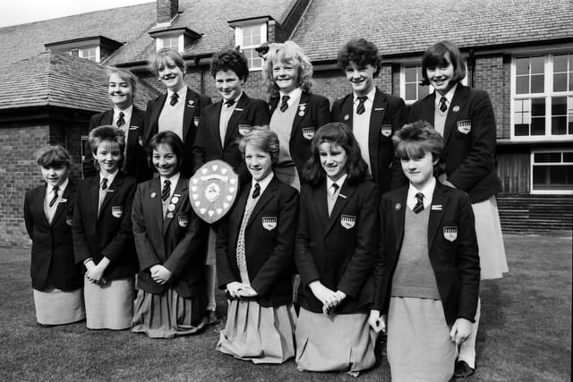 Tweedmouth Middle under 13 girls win County Hockey Shield.