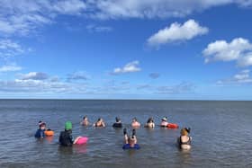 The Cresswell sea swimming group.