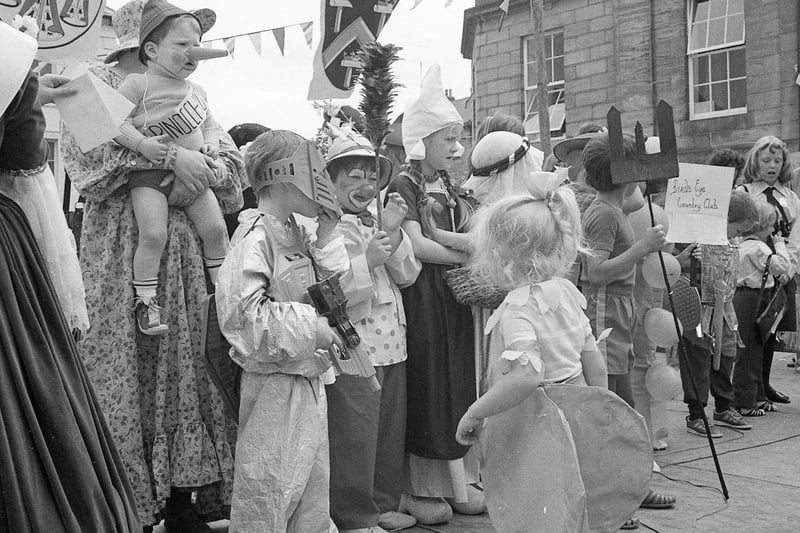 Some of the entrants in the Alnwick Fair fancy dress competition in 1986.