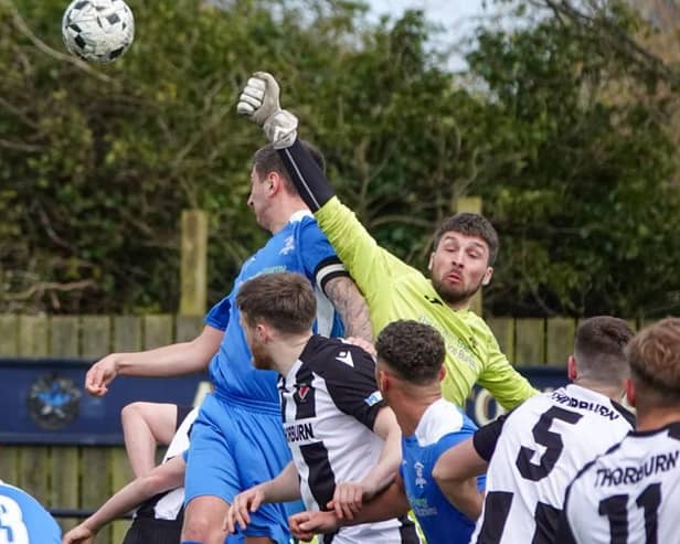 The Gateshead Rutherford keeper made several great saves to keep the score down on Saturday. Picture: Alnwick Town AFC