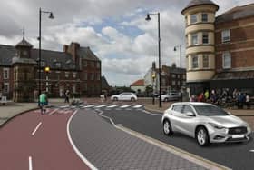 An artist's impression of the new cycle route in Tynemouth. (Photo by North Tyneside Council)