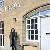 Hannah Braidford outside the new EB Bridal and Prom.