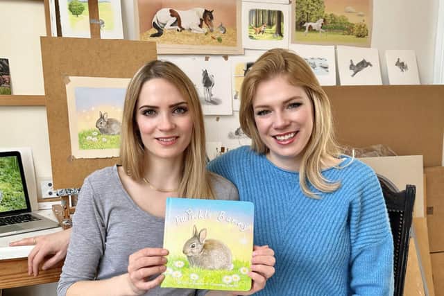 Christina and Francesca Simpson with their new children's book 'Twinkle Bunny'.