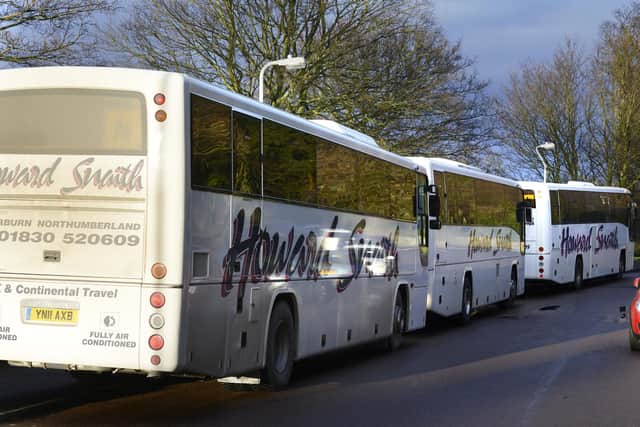 School buses in Alnwick.