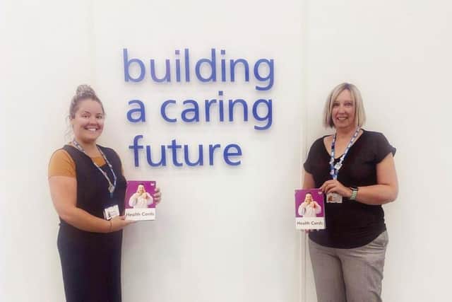 Sam Gibson, left, and Sarah Barnard, professional lead, learning disabilities acute liaison safeguarding (children and adults) for the trust service.