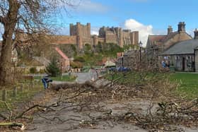 Storm Arwen's impact in Bamburgh.