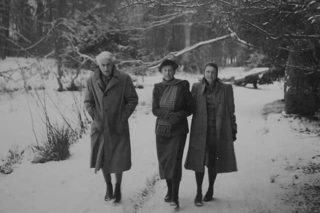 Patricia with her parents Lord and Lady Trevelyan at Wallington. Picture courtesy of the National Trust.