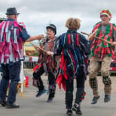 Rag Bag Morris devised a Union Chain Bridge dance specially to celebrate the bridge. Picture by Jim Gibson.