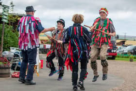 Rag Bag Morris devised a Union Chain Bridge dance specially to celebrate the bridge. Picture by Jim Gibson.