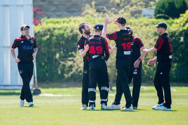 Ashington seconds celebrate a wicket against Castle Eden seconds. Picture: Ian Brodie