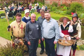 Alex Pearson and Barry Mead, and some re-enactors, at the event.