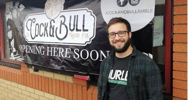 Jake Castleman at Amble's new micropub, The Cock & Bull.
