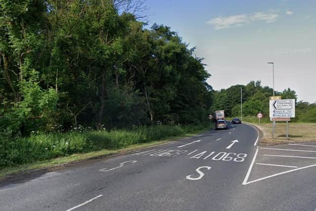 The A1068 Fisher Lane southbound carriageway had been closed since Monday. (Photo by Google)