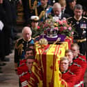 David Sanderson, front right, was one of the pallbearers who carried Queen Elizabeth II's coffin at her funeral. Picture by Ian Vogler (Getty Images).