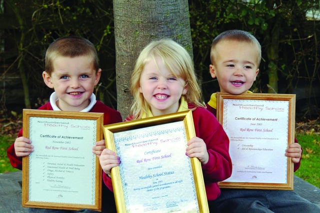 Red Row First School won three Healthy School certificates in October 2003.