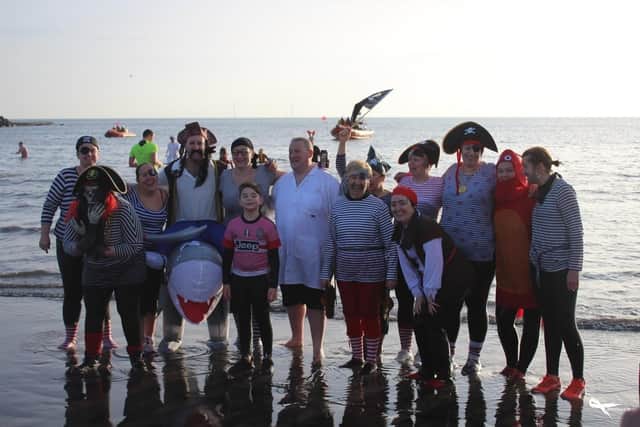 A previous year's dip, where #teamsusie dressed as pirates.