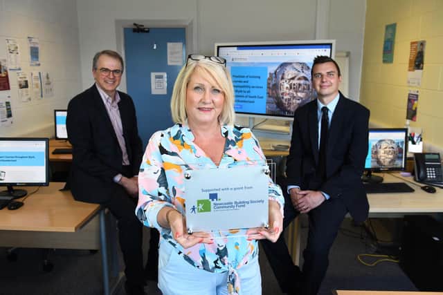 Sharron Fawcett, centre manager at BRIC, with (back left) Newcastle Building Society chief executive Andrew Haigh and Stephen Burt, manager of the Society's Ashington branch.