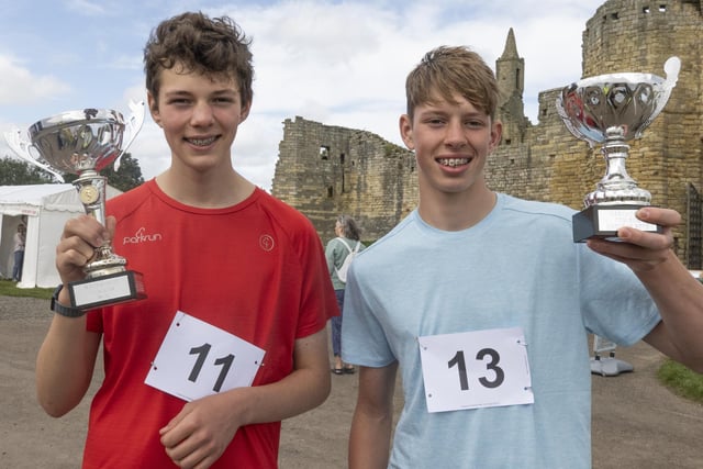 Luke Currie, 15, won the seniors cup and his cousin Joe Currie, 14, won the junior cup in the fun run.