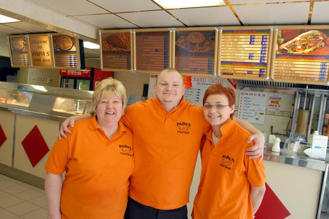 Staff at Pappa's Chippy back in 2010