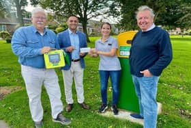 Chris and Vicky from PAD, received a donation from Shad Saleem and Colin Watson from Blyth Rotary.