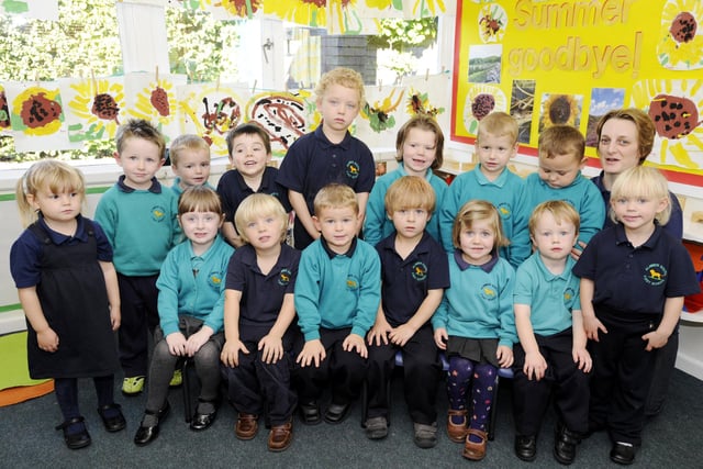 The afternoon nursery group at Alnwick South First School with Vanessa Hornsby.