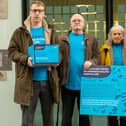 John Bewley, furthest to the right, and other campaigners with postcards for the ‘Nobody Really Knows Us’ initiative.