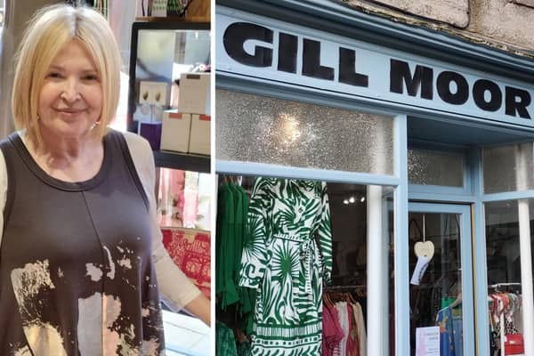 Nicola Salonsky and the Gill Moor shop in Berwick.