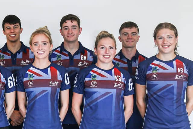 Ross Charlton, second from right, with some of the other members of the men's and women's Team GB squad.