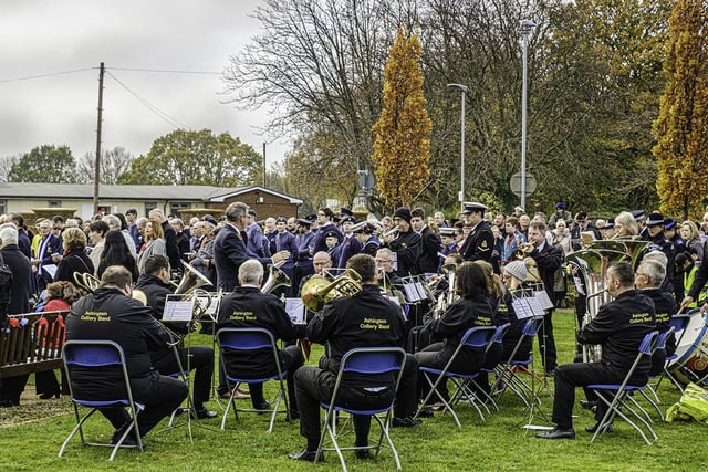 Ashington Colliery Brass Band entertains the crowds.