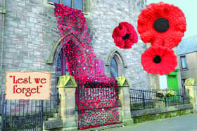 An image to raise awareness of Remembrance in Spittal, featuring the church cascading display.