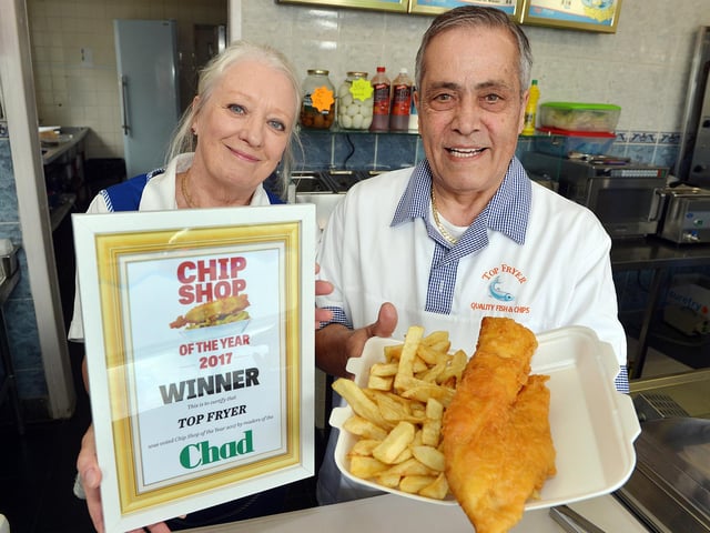 Winner of Chad chippy of the year. Ann Marasli, 59, co-owner, Teyfik Marasli, 75, co-owner pictured in 2017