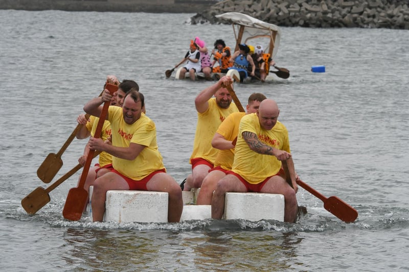 Weightwatch, the winners of the Hartlepool Carnival Raft Race.